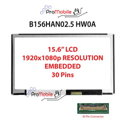 For B156HAN02.5 HW0A 15.6" WideScreen New Laptop LCD Screen Replacement Repair Display [Pro-Mobile]